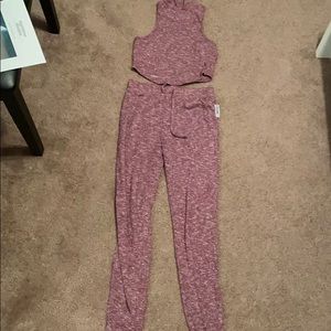 TWO PIECE gymshark sweat suit jogger set SMALL